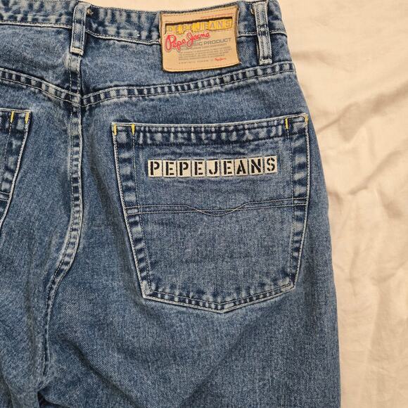 Vtg Pepe Jeans UK Jeans Mens 36x33 Medium Wash Baggy Y2K Skater Minor Wear - Picture 3 of 16